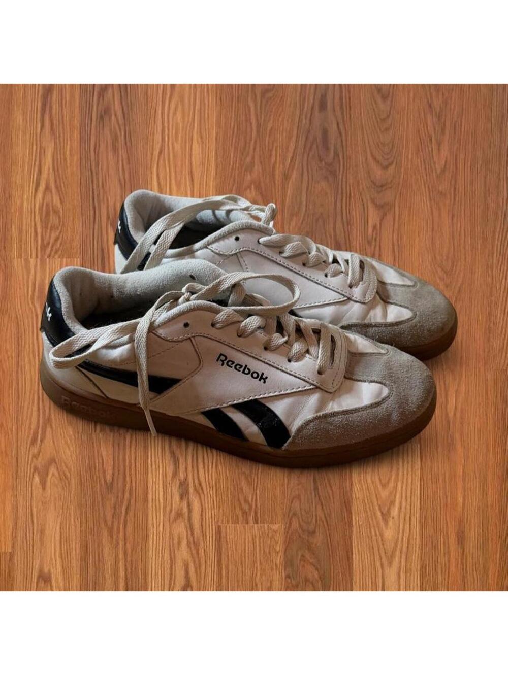 Reebok White Black Classic Sneakers Men Size 7.5 Retro Lifestyle Shoes